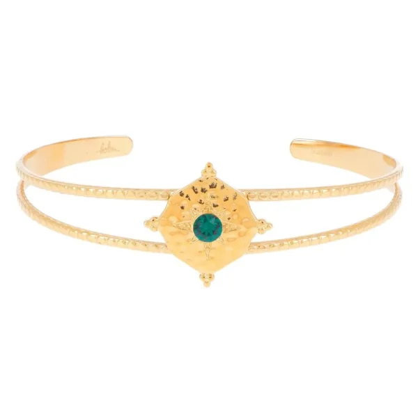 Rannekoru, BOHM PARIS | Bracelet Loulita avec cristal emerald green