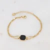 Rannekoru, BOHM PARIS | Bracelet Chloefina -musta luonnonkivirannekoru