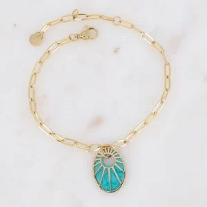 Rannekoru, BOHM PARIS | Bracelet Caméo -turkoosi/kulta