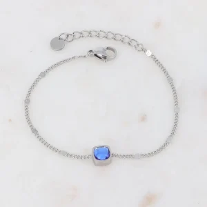 Rannekoru, BOHM PARIS | Bracelet Amael Rhodium -sininen ranneketju