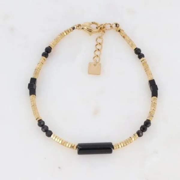 Rannekoru, BOHM PARIS | Bracelet Elody -agate noire