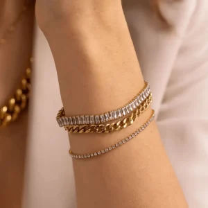 Rannekoru, BOHM PARIS | Bracelet Deannille -vihreä kristallirannekoru