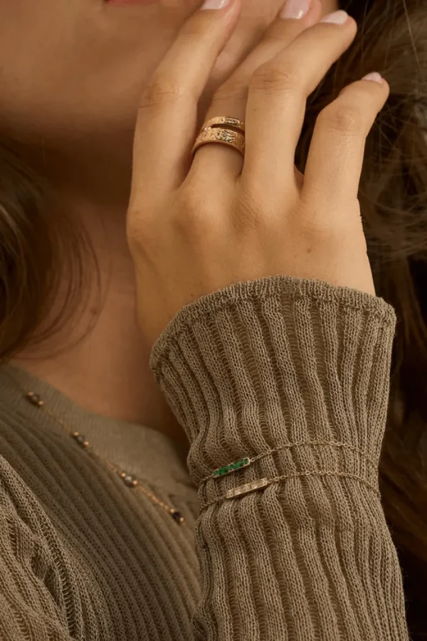 Rannekoru, BOHM PARIS | Bracelet Honoré -siro vihreä kristallirannekoru