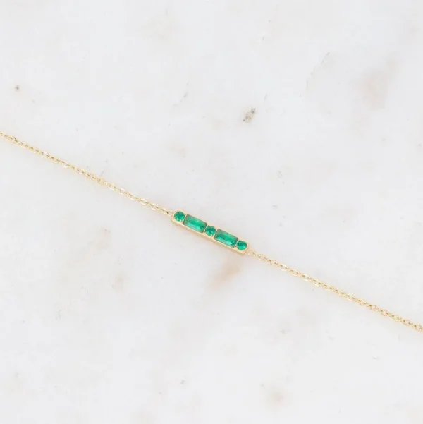 Rannekoru, BOHM PARIS | Bracelet Honoré -siro vihreä kristallirannekoru