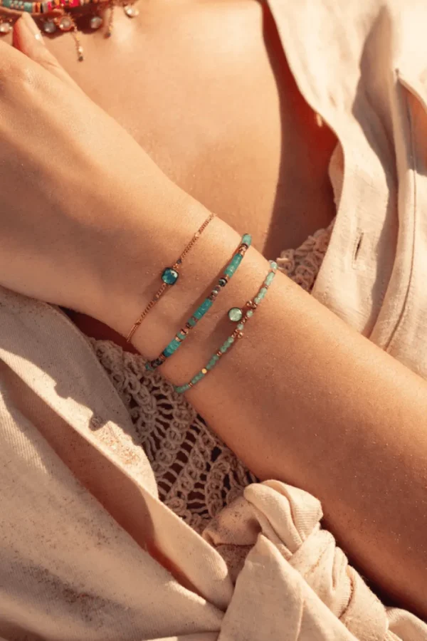 Rannekoru, BOHM PARIS | Bracelet Amael Rhodium -aquamarine