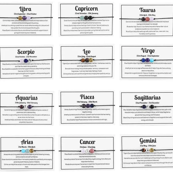 Rannekoru, Horoscope Bracelet -horoskooppikoru värillisillä kivillä