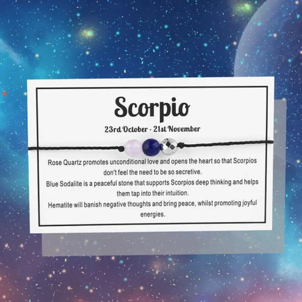 Rannekoru, Horoscope Bracelet -horoskooppikoru värillisillä kivillä