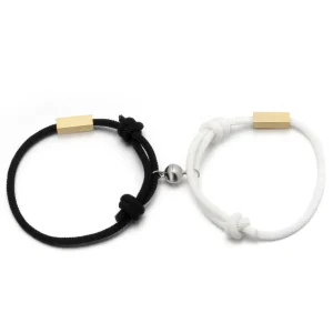 Rannekoru, Love Couple Bracelet -musta-valkoinen magneettirakkauskoru