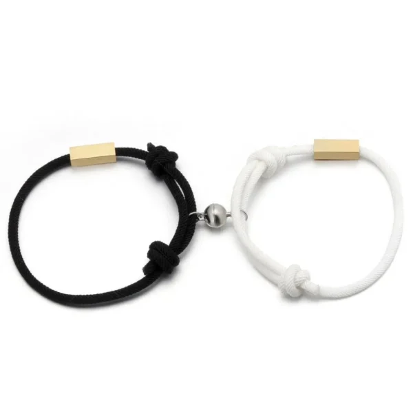 Rannekoru, Love Couple Bracelet -musta-valkoinen magneettirakkauskoru