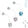 Raskausnapakoru, Flexible CZ Prong Set Navel Ring