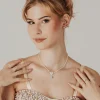 ROMANCE | Rosalie -hopeanvärinen strassikaulakoru cubic zirconion