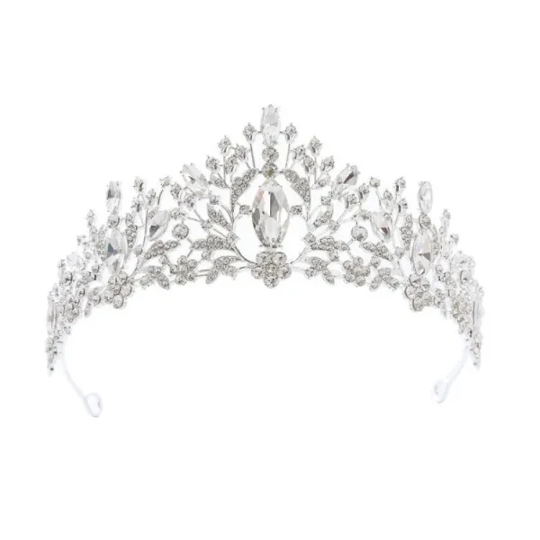 ROMANCE, Belle -hopeanvärinen korkea tiara kirkkailla kivillä