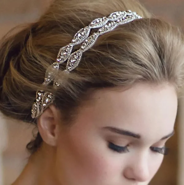 ROMANCE, Glamorous Headpiece -säihkyvä hopeanvärinen hiuskoriste