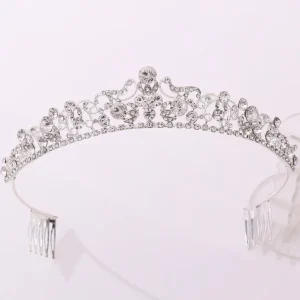 ROMANCE, Kimberly -hopeanvärinen tiara kirkkailla kivillä