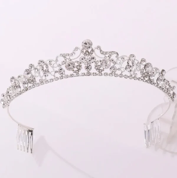ROMANCE, Kimberly -hopeanvärinen tiara kirkkailla kivillä