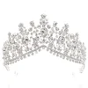 ROMANCE, Sarah -hopeanvärinen korkea tiara kirkkailla kivillä