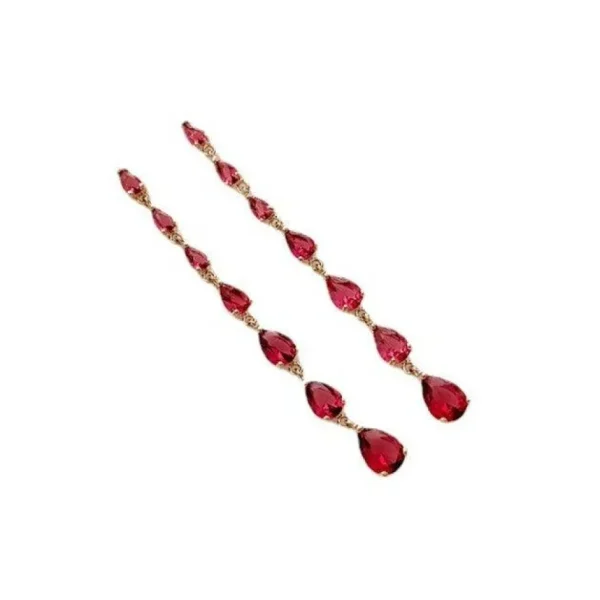 ROMANCE | Teardrop Earrings in Rosy Ruby -ruusunpunaiset juhlakorvakorut