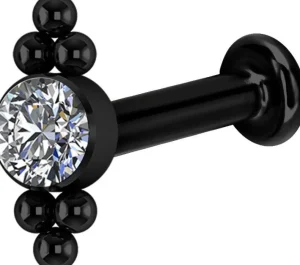 Rustokoru/traguskoru, Black Titanium Double Cluster Labret PVD