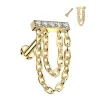 Rustokoru/traguskoru, Chain Dangle in Gold -titaaninen labret