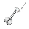 Rustokoru/traguskoru, Clear Push In CZ Top -titaaninen labret