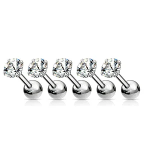 Rustokoru/traguskoru, Clear 4mm CZ Surgical Steel Barbell (8mm)