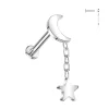 Rustokoru/traguskoru, Crescent Star Dangle -titaaninen labret