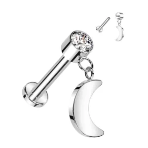 Rustokoru/traguskoru, Crescent Moon Dangle -titaaninen labret