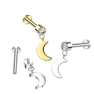 Rustokoru/traguskoru, Crescent Moon Dangle -titaaninen labret