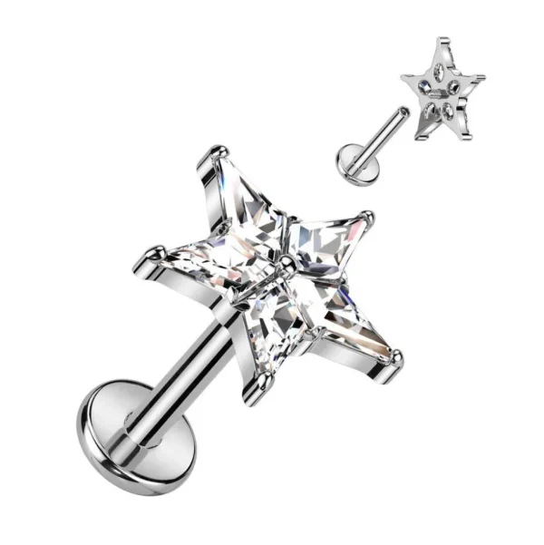 Rustokoru/traguskoru, Crystal Flower -titaaninen labret