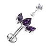 Rustokoru/traguskoru, Crystal Top in Purple -titaaninen labret