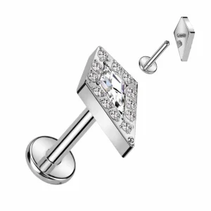 Rustokoru/traguskoru, Crystal Spear Top -titaaninen labret