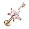 Rustokoru/traguskoru, Crystal Flower in Rosegold -titaaninen labret