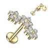 Rustokoru/traguskoru, Crystal Flowers in Gold -titaaninen labret