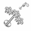 Rustokoru/traguskoru, Crystal Flowers in Clear -titaaninen labret