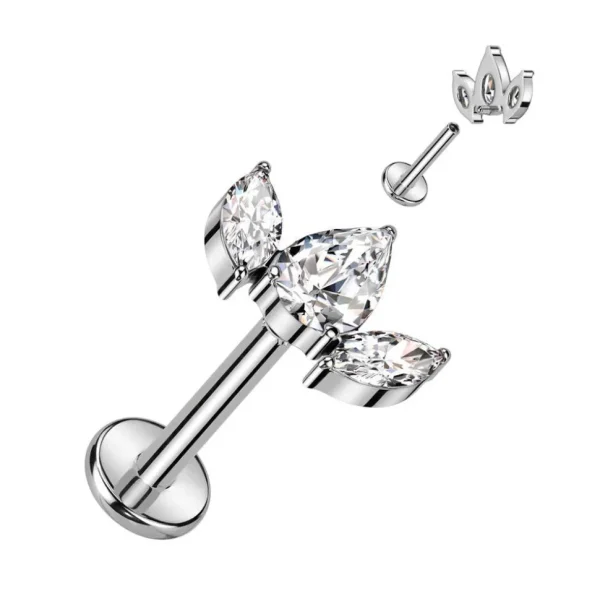 Rustokoru/traguskoru, Crystal Top -titaaninen labret