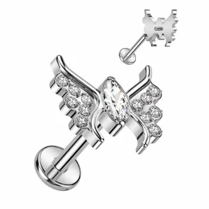 Rustokoru/traguskoru, Crystal Butterfly -titaaninen labret