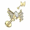 Rustokoru/traguskoru, Crystal Butterfly in Gold -titaaninen labret