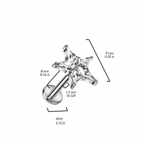 Rustokoru/traguskoru, Crystal Flower -titaaninen labret