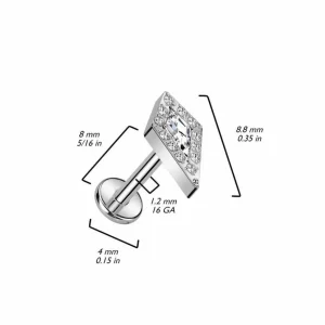 Rustokoru/traguskoru, Crystal Spear Top -titaaninen labret