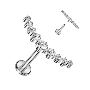 Rustokoru/traguskoru, Curved CZ Top -titaaninen labret