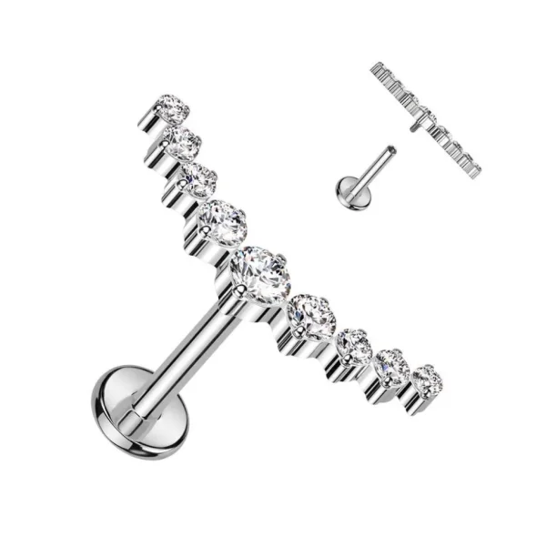 Rustokoru/traguskoru, Curved CZ Top -titaaninen labret