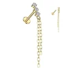 Rustokoru/traguskoru, CZ Chain Dangle in Gold -titaaninen labret