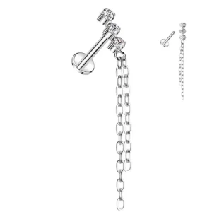 Rustokoru/traguskoru, CZ Chain Dangle -titaaninen labret