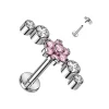 Rustokoru/traguskoru, Deluxe Flowers in Pink -titaaninen labret