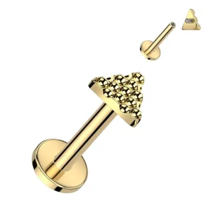 Rustokoru/traguskoru, Diamond Cut Triangle in Gold -titaaninen labret