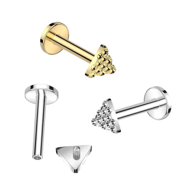 Rustokoru/traguskoru, Diamond Cut Triangle -titaaninen labret
