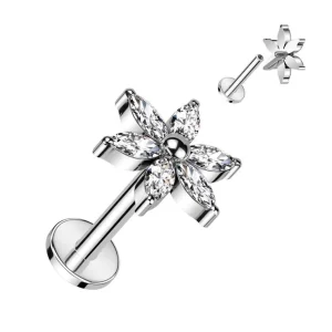 Rustokoru/traguskoru, Flower Top -titaaninen labret