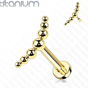 Rustokoru/traguskoru, Implant Grade Titanium 7 Ball Stud in Gold