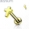 Rustokoru/traguskoru, Implant Grade Titanium Mini Cross in Gold