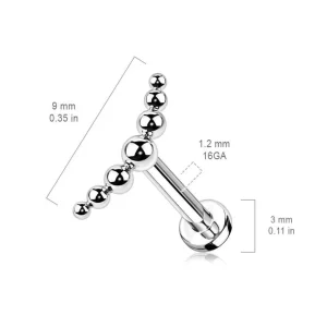 Rustokoru/traguskoru, Implant Grade Titanium 7 Ball Stud in Gold